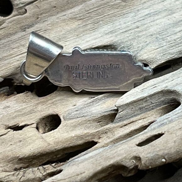 Paul Livingston Sterling, turquoise and amber pendant. - Picture 2 of 3